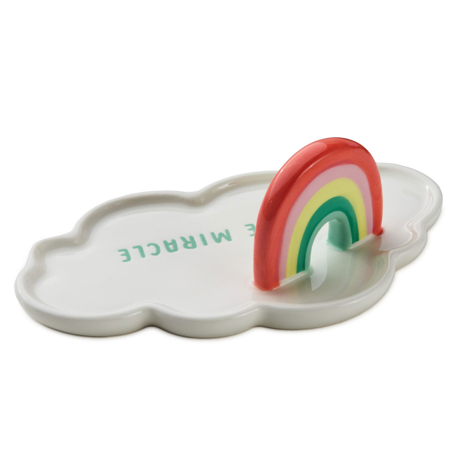 Cloud-Shaped Figurine With Sculpted Rainbow Back image number 2