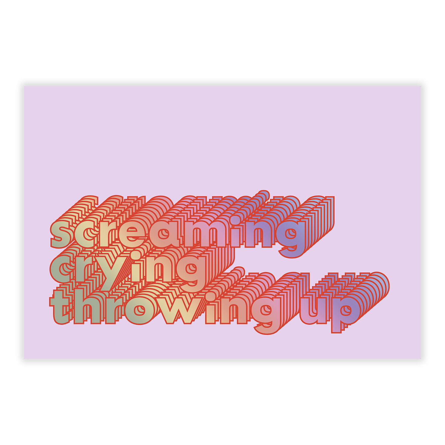 Colorful Screaming Crying Personalized Card front image number 2