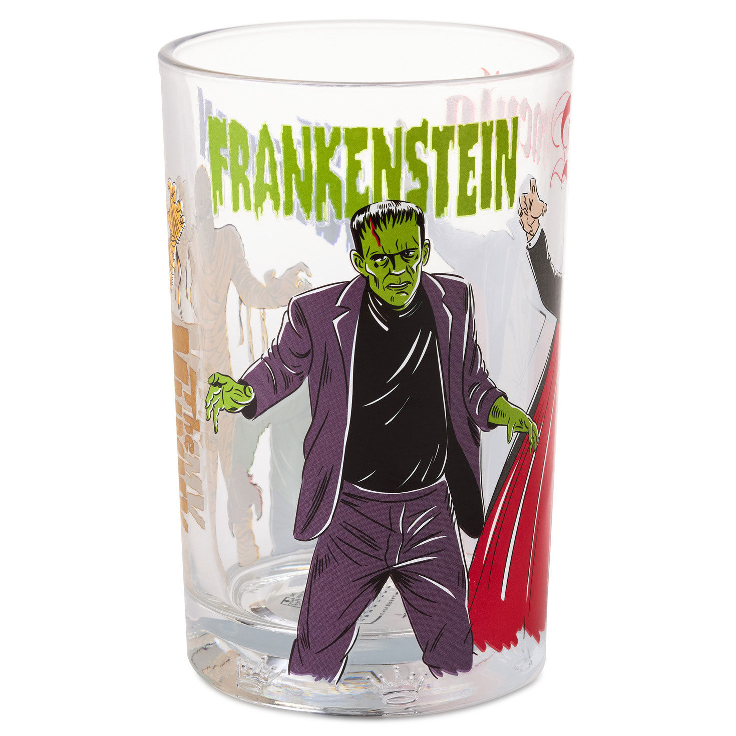 Old Movie Monsters Drinking Glass Back image number 2