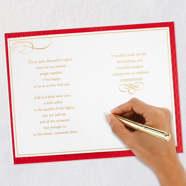 Poinsettia Flower Wife Christmas Card signing card image number 7