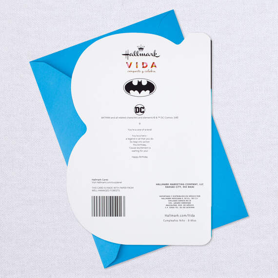 DC Comics™ Batman™ Spanish-Language 8th Birthday Card With Stickers, , large image number 8