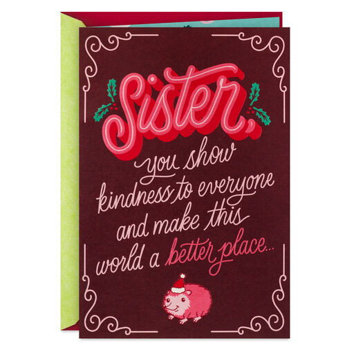 Save Some Room on the Nice List Funny Pop-Up Christmas Card for Sister, 