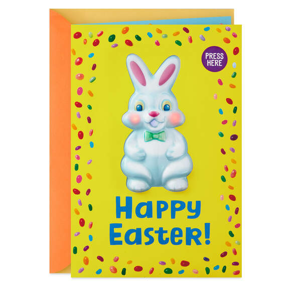 Easter Bunny Funny Easter Card With Light and Sound, , large image number 1