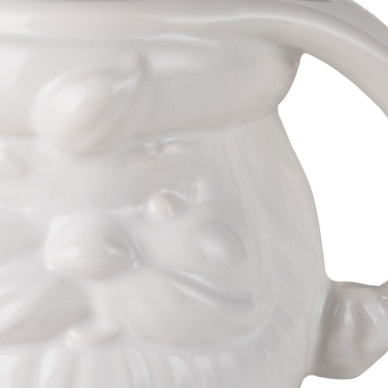 Color-Dipped Shaped Santa Mug in White upclose detail image number 4