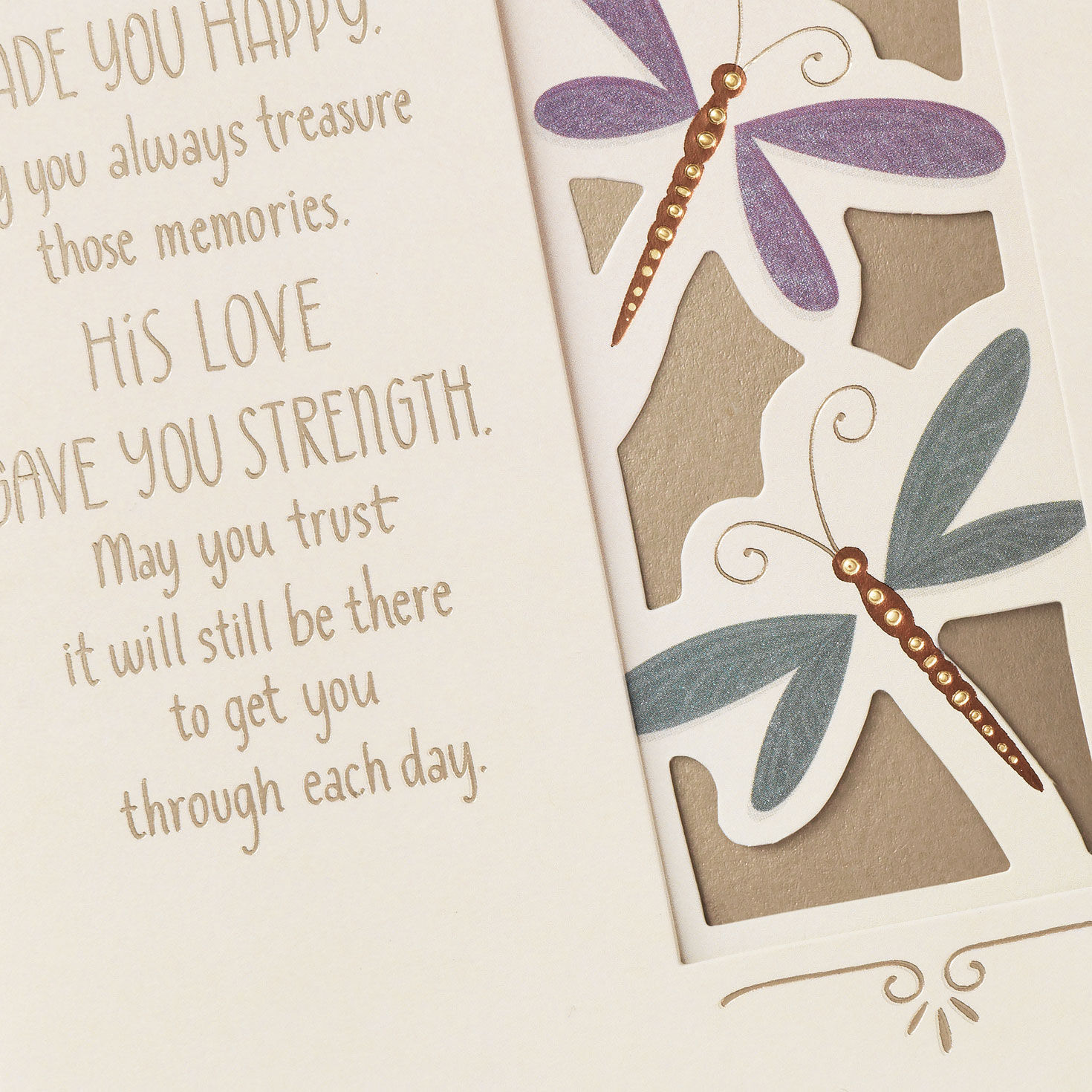 Two Dragonflies Sympathy Card for Loss of Husband  image number 4