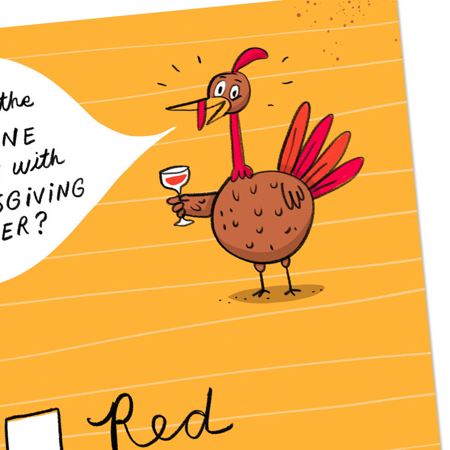 Funny Turkey Wine Quiz Thanksgiving Card Card Front Detail image number 4