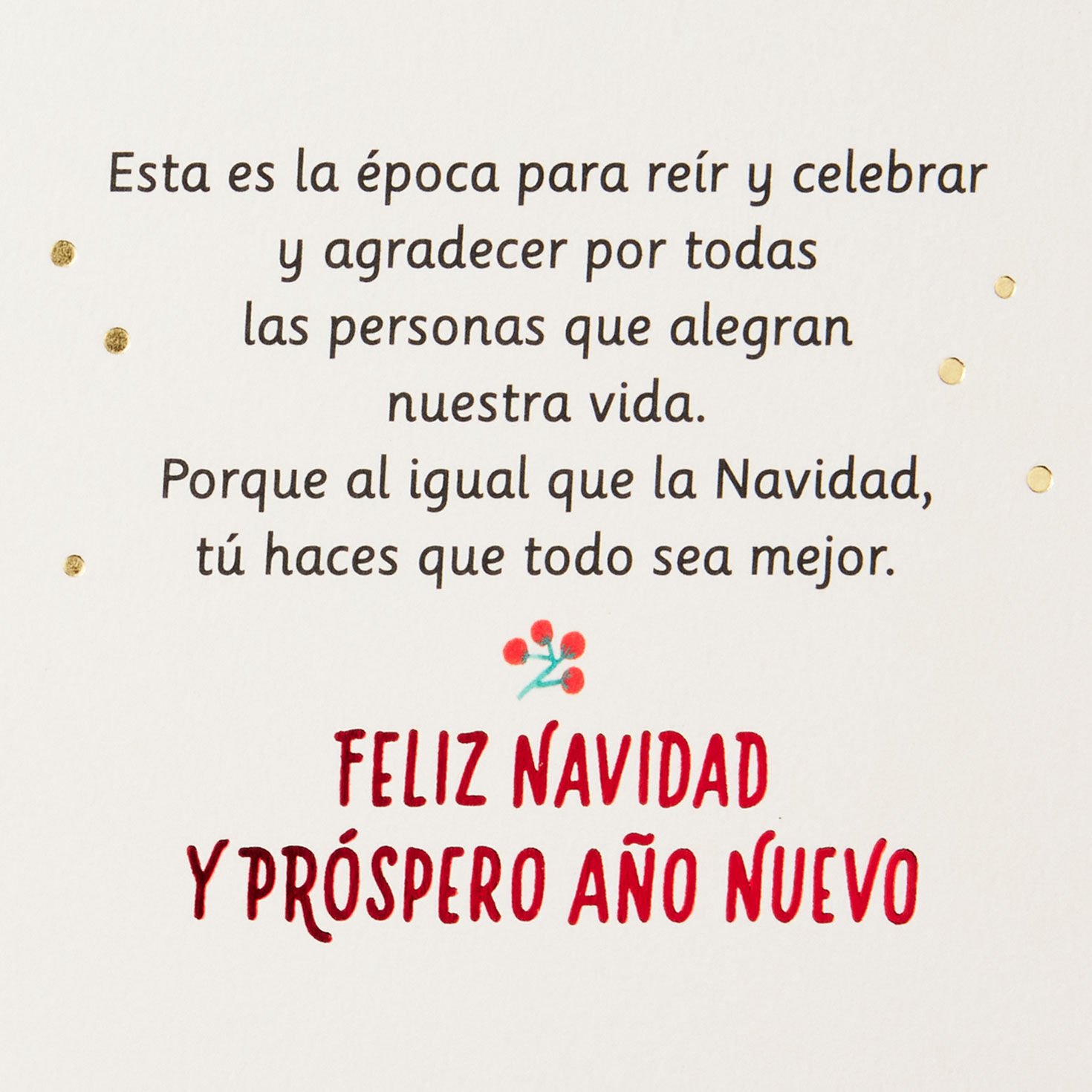 Festive Tree With Flowers Christmas Card in Spanish Sentiment image number 2