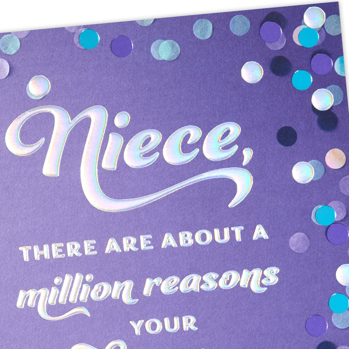 Purple Confetti Birthday Card for Niece Card Front Detail image number 8