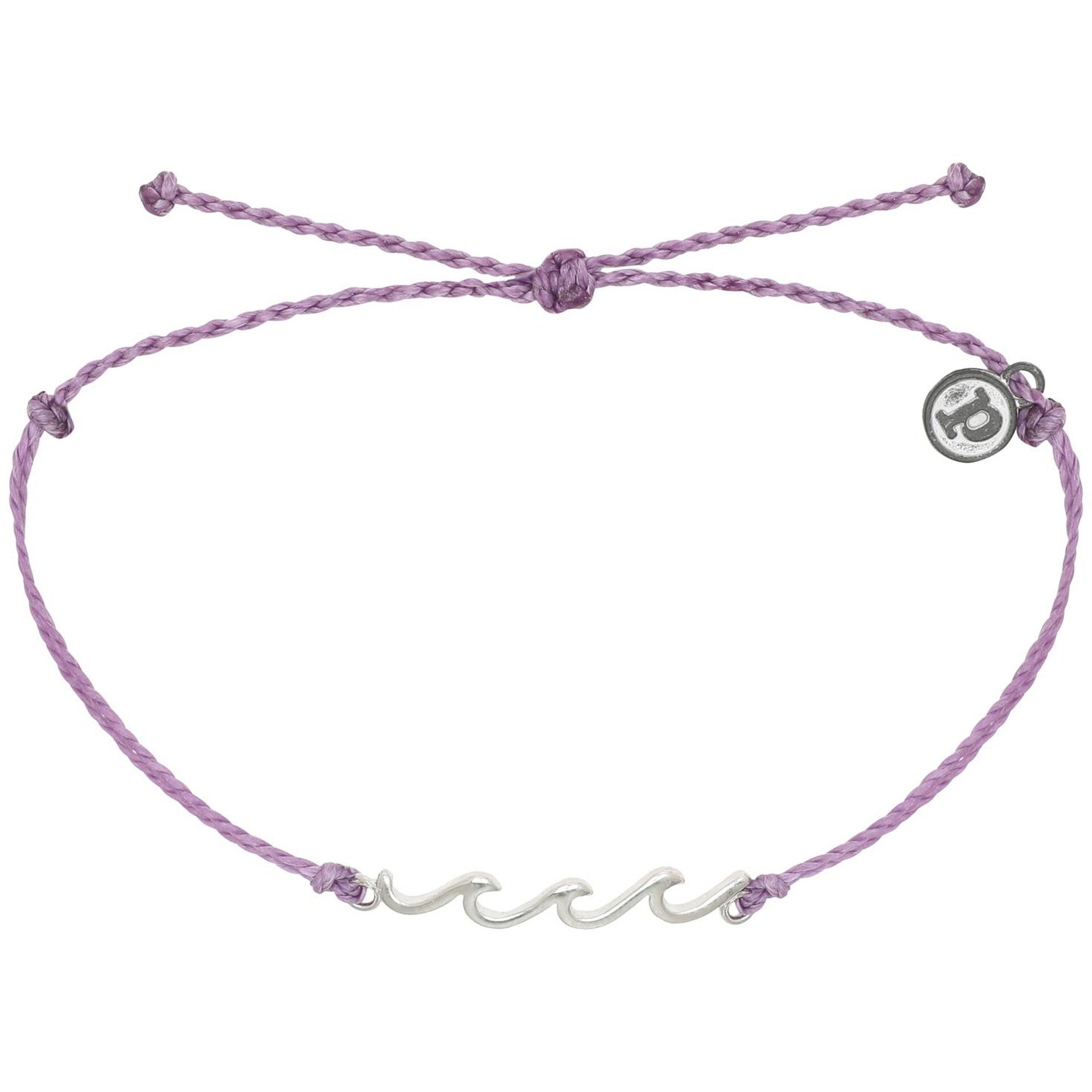 Pura Vida Bracelets Purple Pura Vida Purple With Delicate Waves Charm Bracelet Jewelry Hallmark hallmark