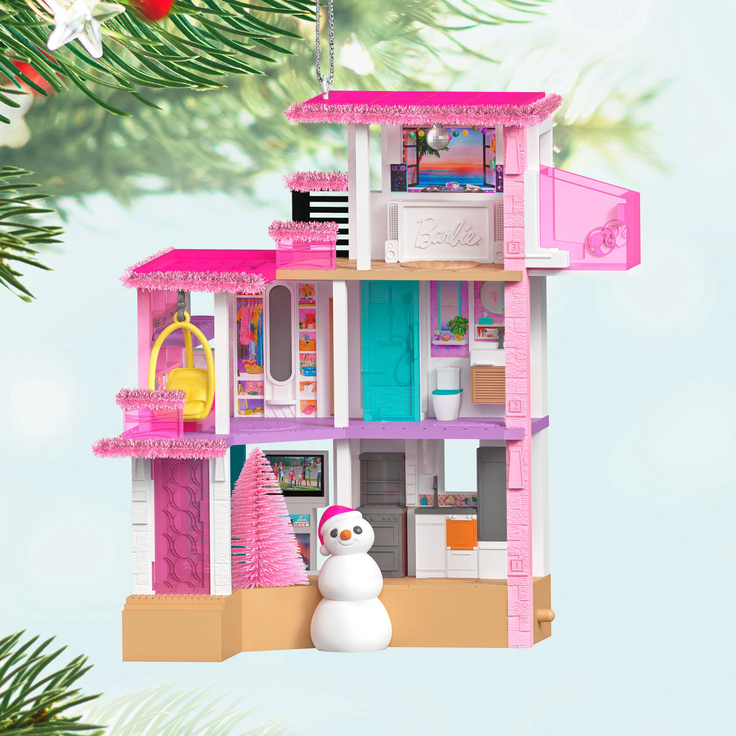 Barbie Dream House Keepsake Ornament hanging on tree image number 2