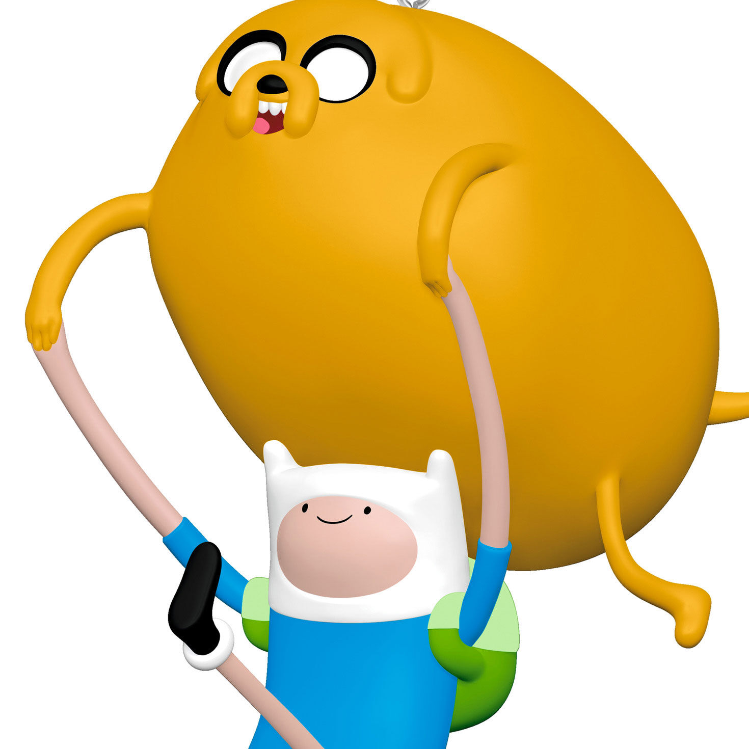 Yellow Dog Jump Over Boy in Blue Keepsake Ornament upclose view image number 5