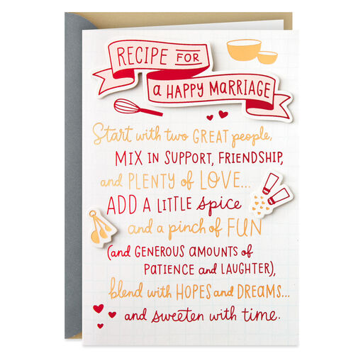 Recipe For a Happy Marriage Anniversary Card, 