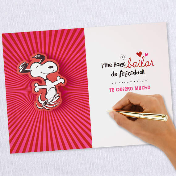 Peanuts® Snoopy Happy Dance Spanish Valentine's Day Card, , large image number 6