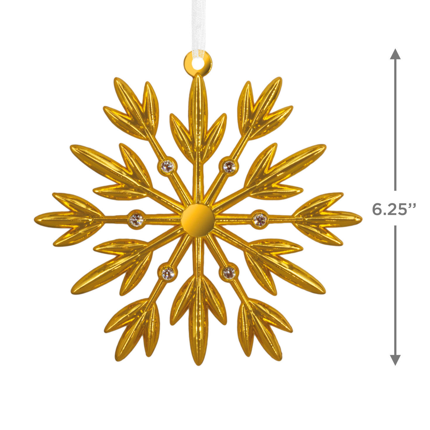 Gold Snowflake Christmas Ornament measurement image number 3