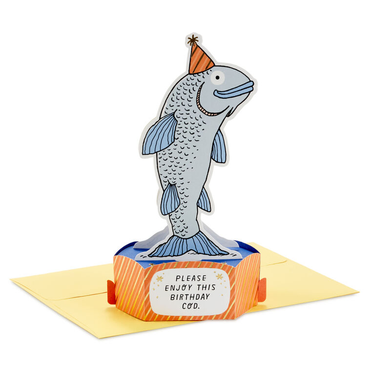 Best Birthday Fishes Funny 3D Pop-Up Birthday Card