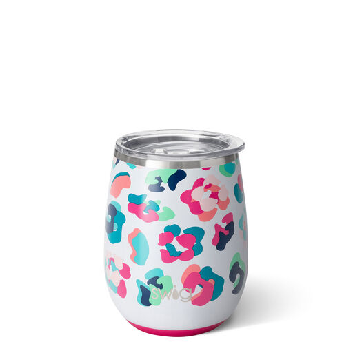 Swig Party Animal Stainless Steel Stemless Wine Glass, 14 oz., 