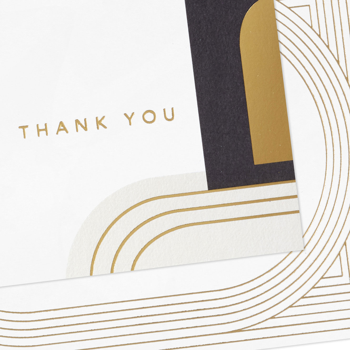 Gold and Black Geometric Thank You Notes Pack Cover Detail image number 3
