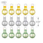 Mini Festive Gold, White and Green Glass Ornaments, Set of 15, , large image number 4