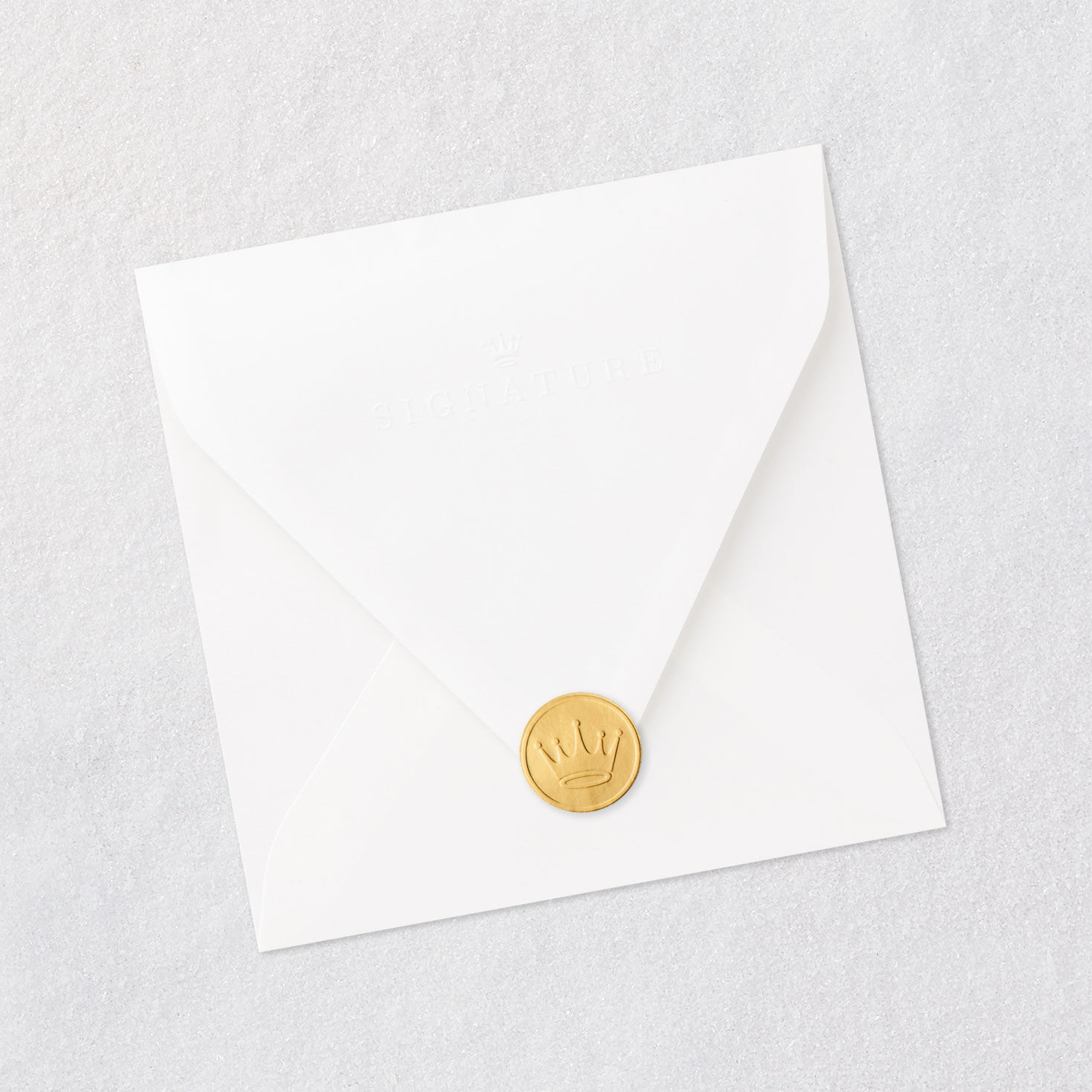 White Swans on Navy Blue Anniversary Card Envelope Back with Seal image number 8