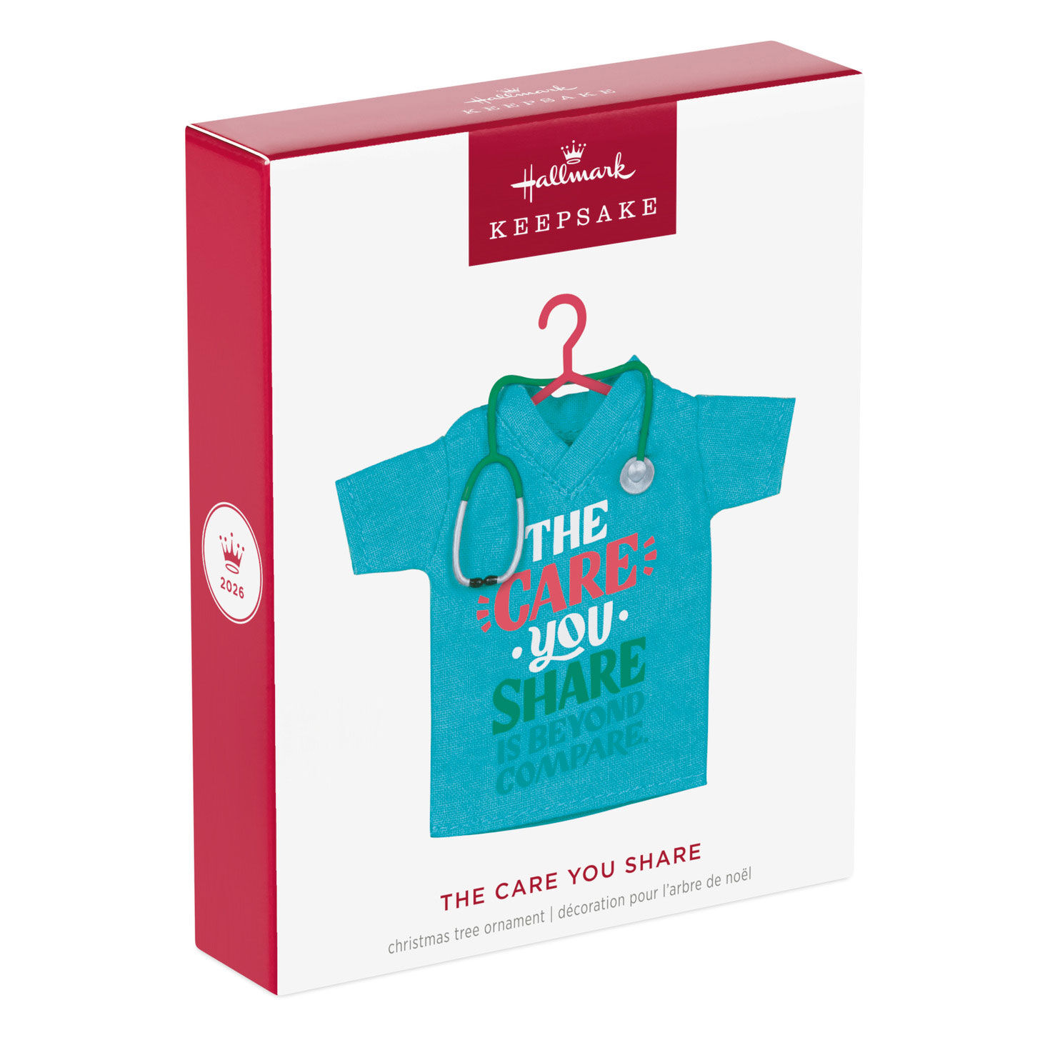 The Care You Share Scrubs Shirt Keepsake Ornament Package Front image number 7