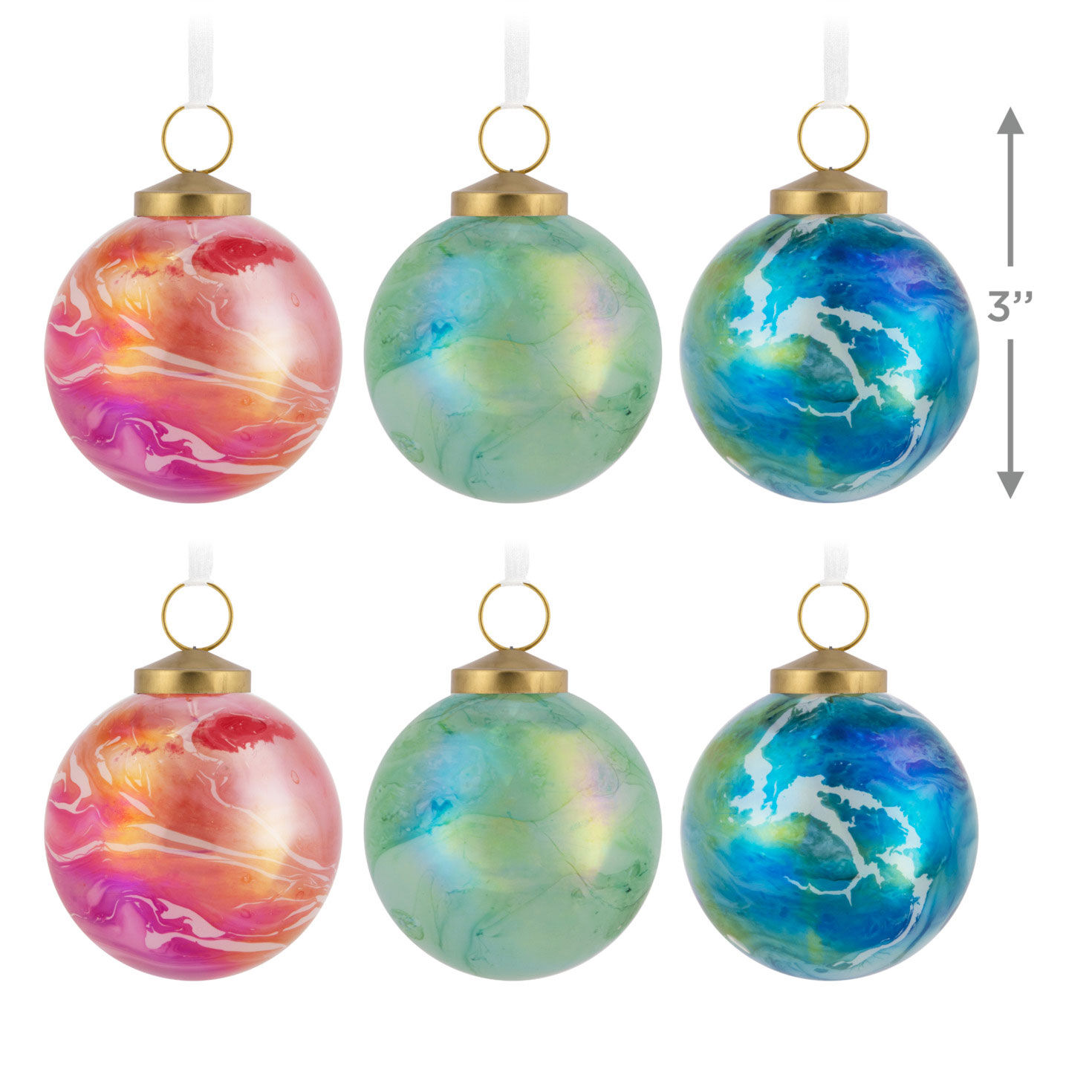 Signature Marbled Glass Hallmark Ornaments, Set of 6 for only USD 40.49 | Hallmark