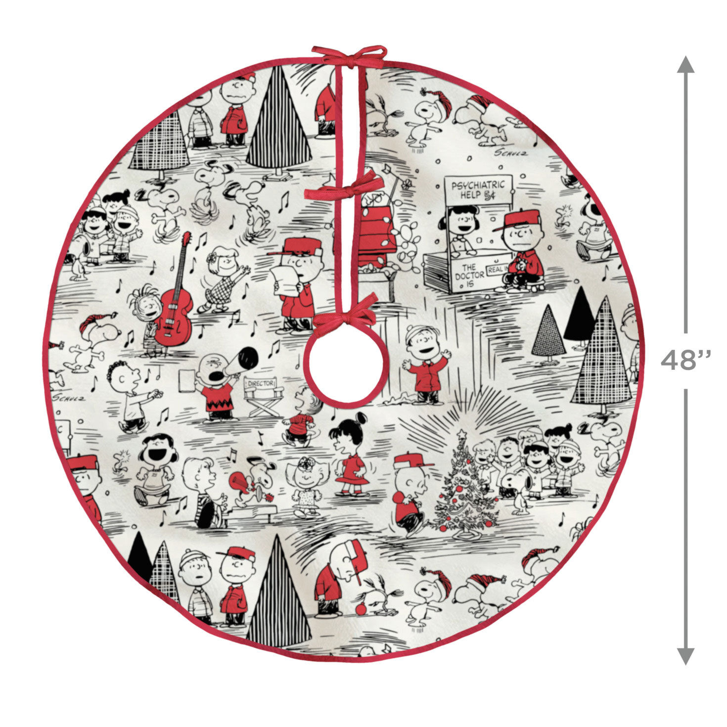 Peanuts® Fabric Hallmark Tree Skirt, 48" for only USD 22.99 | Hallmark