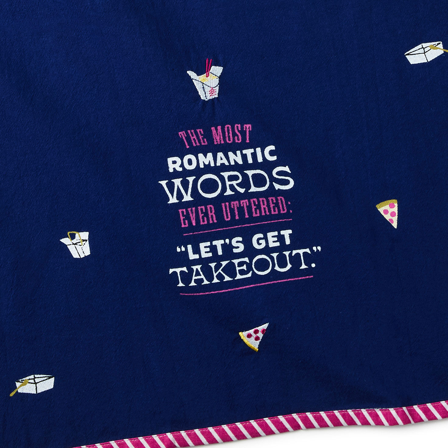 Let's Get Takeout Funny Kitchen Towel closeup view image number 4