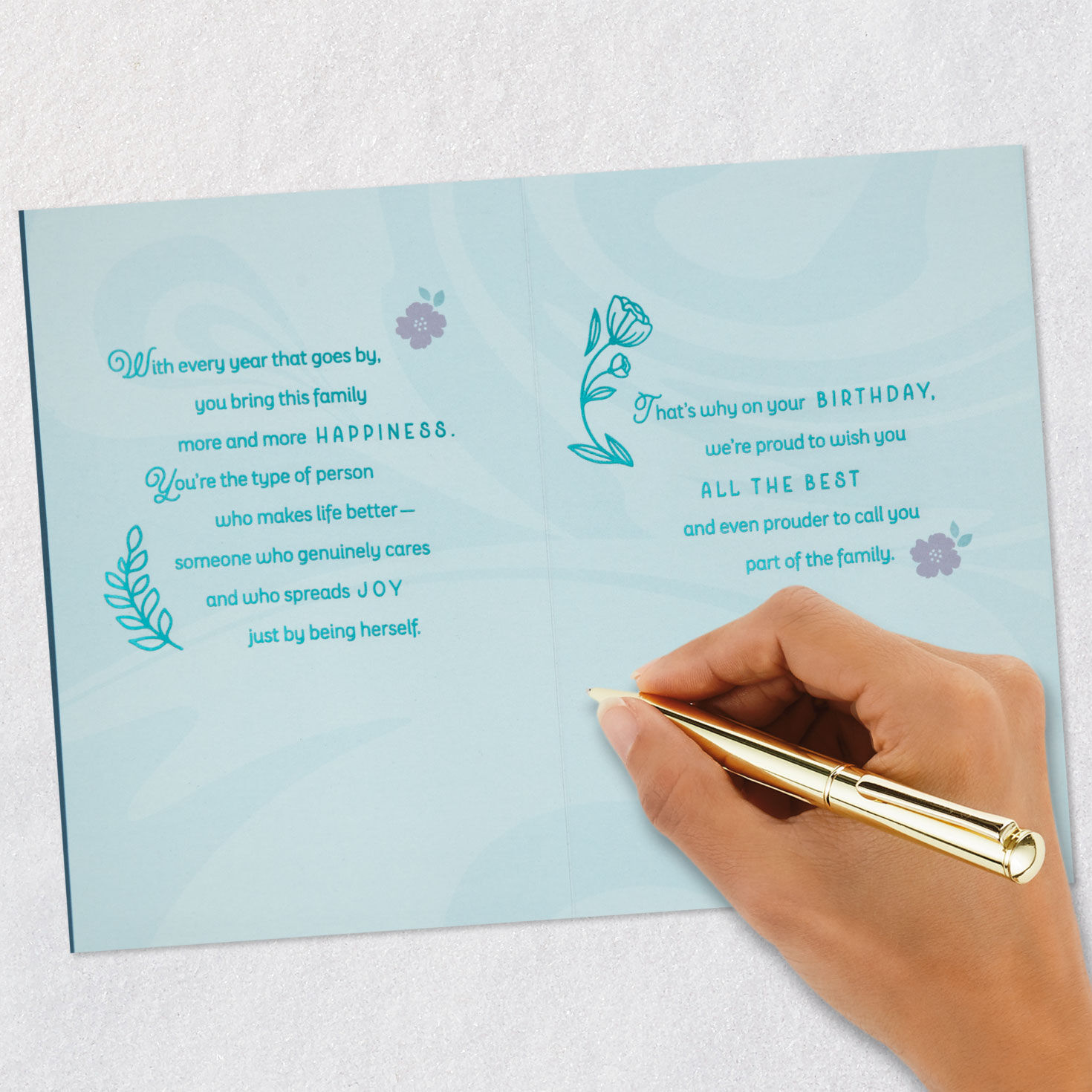 Butterfly and Flowers Daughter-in-Law Birthday Card Signing card image number 7