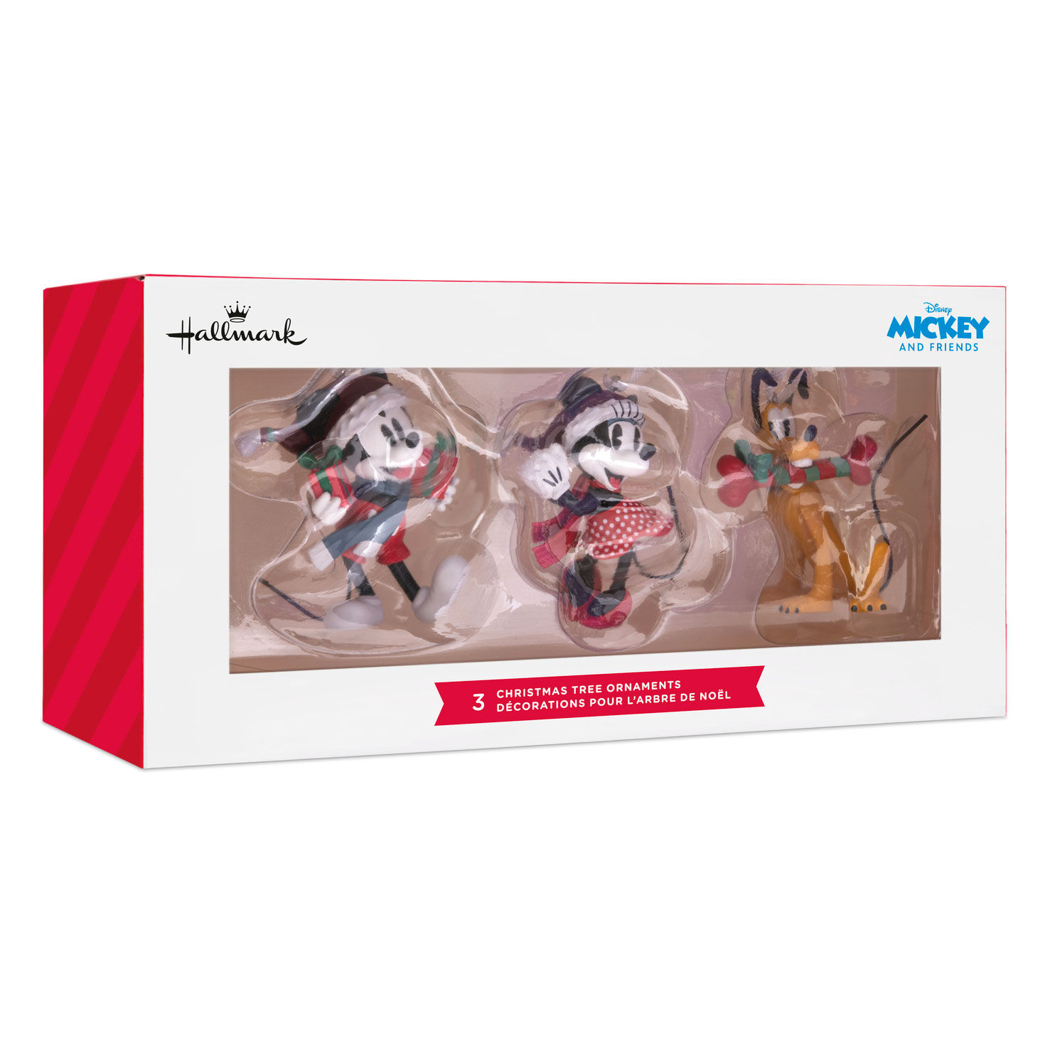 Mickey, Minnie, Pluto Christmas Set of 3 Ornaments  image number 3