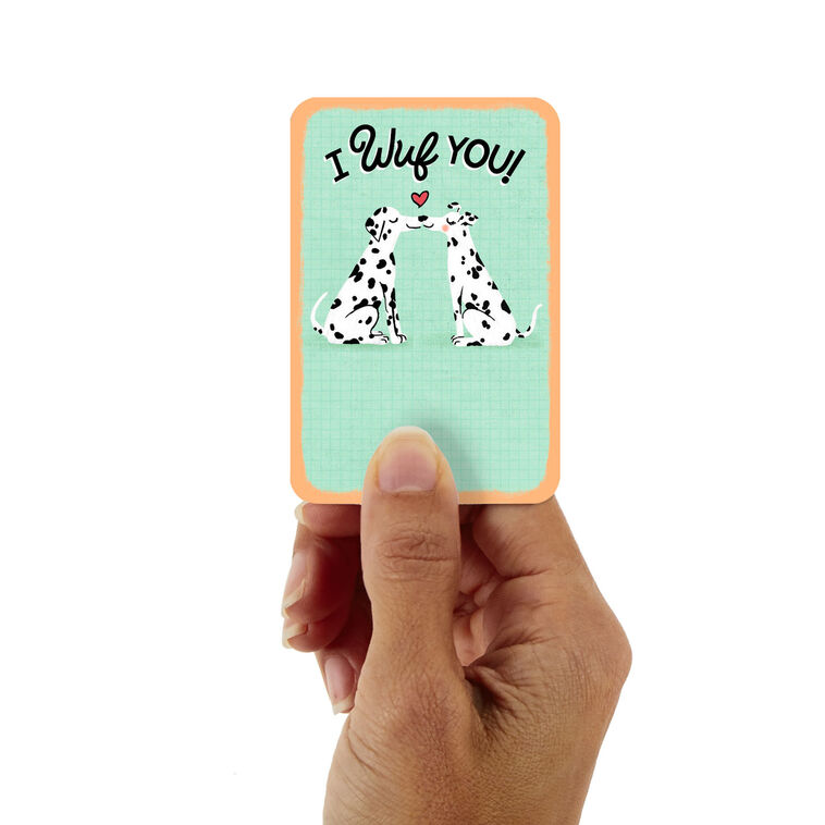 3.25" Mini I Wuf You Kissing Dogs Love Card