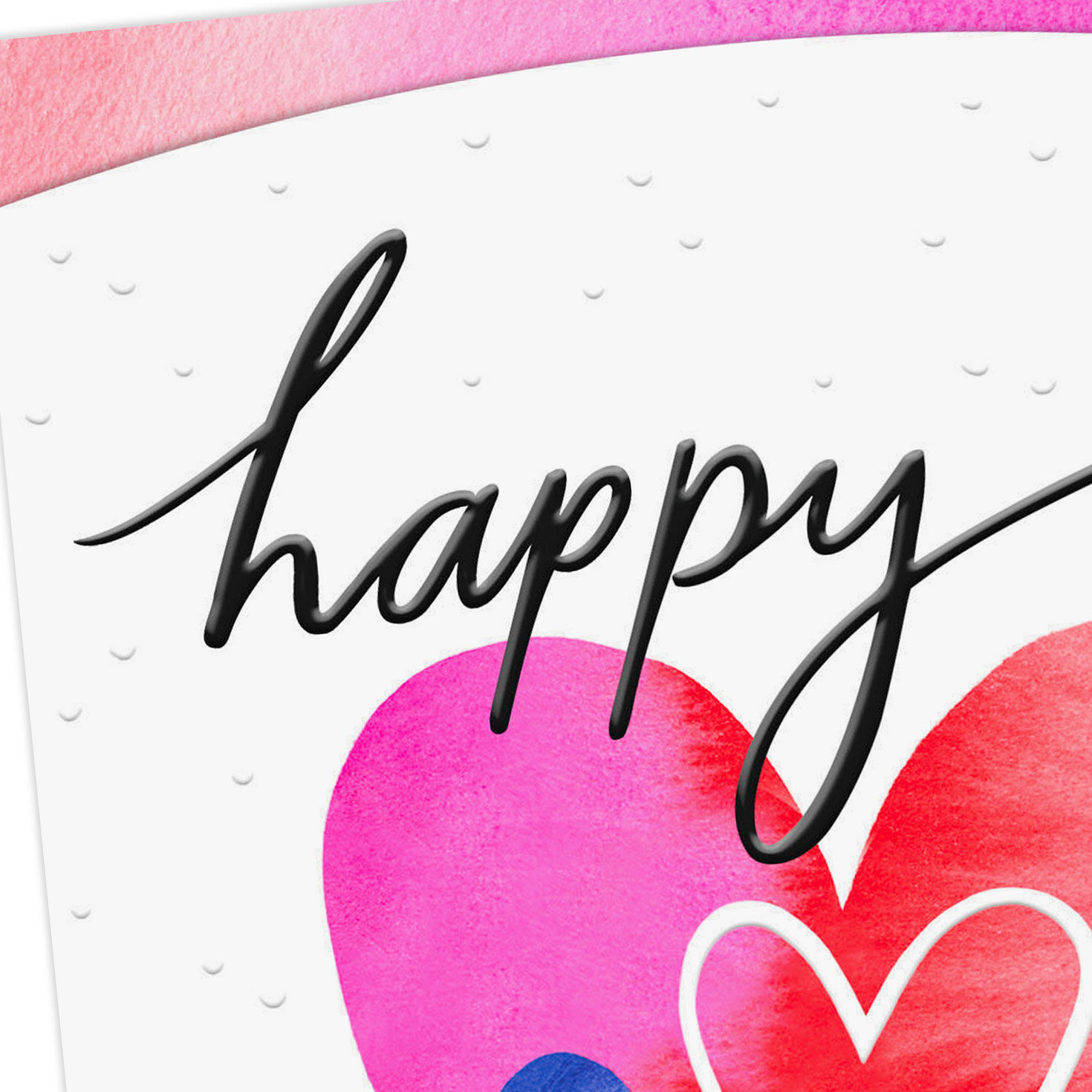 Pink, Blue and Red Watercolor Heart Valentine's Day Card Cover Detail image number 4
