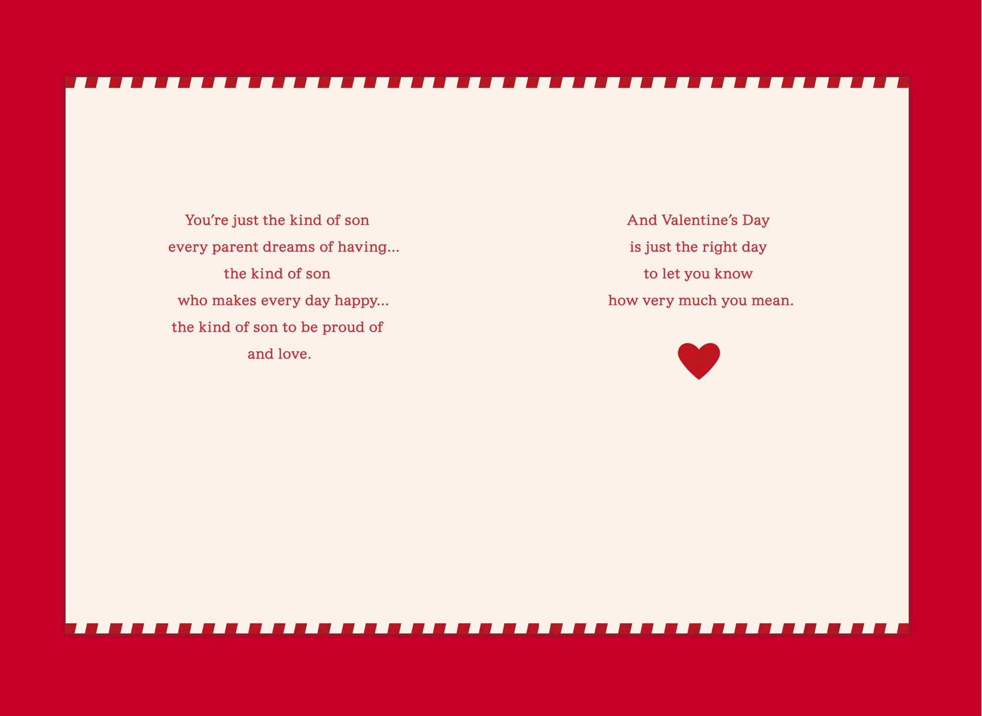 Proud of You, Son Valentine's Day Card From Parents