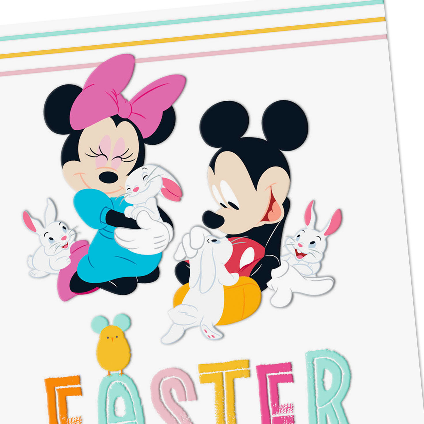 Mickey and Minnie Bunnies Money Holder Easter Card Card Front Detail image number 5