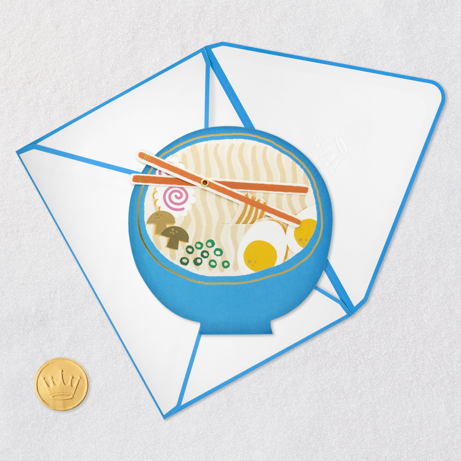 Bowl of Ramen Thinking of You Card Card Front with Envelope and Gold Seal image number 5