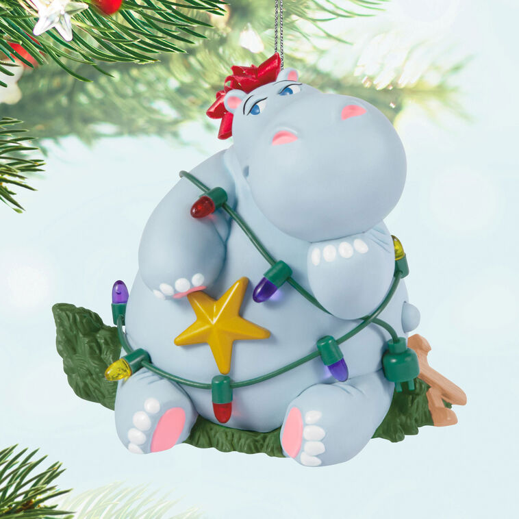 Hippo on Christmas Tree Keepsake Ornament hanging on tree image number 2