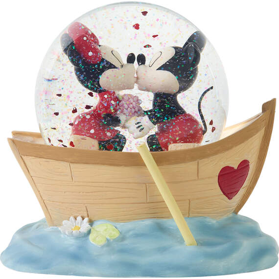 Precious Moments Disney Mickey and Minnie Musical Snow Globe, 5.63"