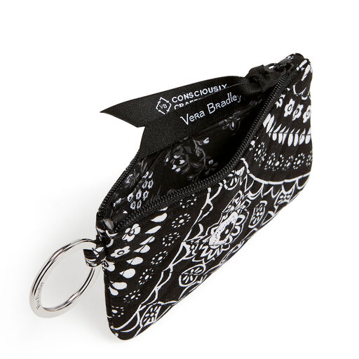 Vera Bradley Zip ID Case in Black Bandana Medallion, 