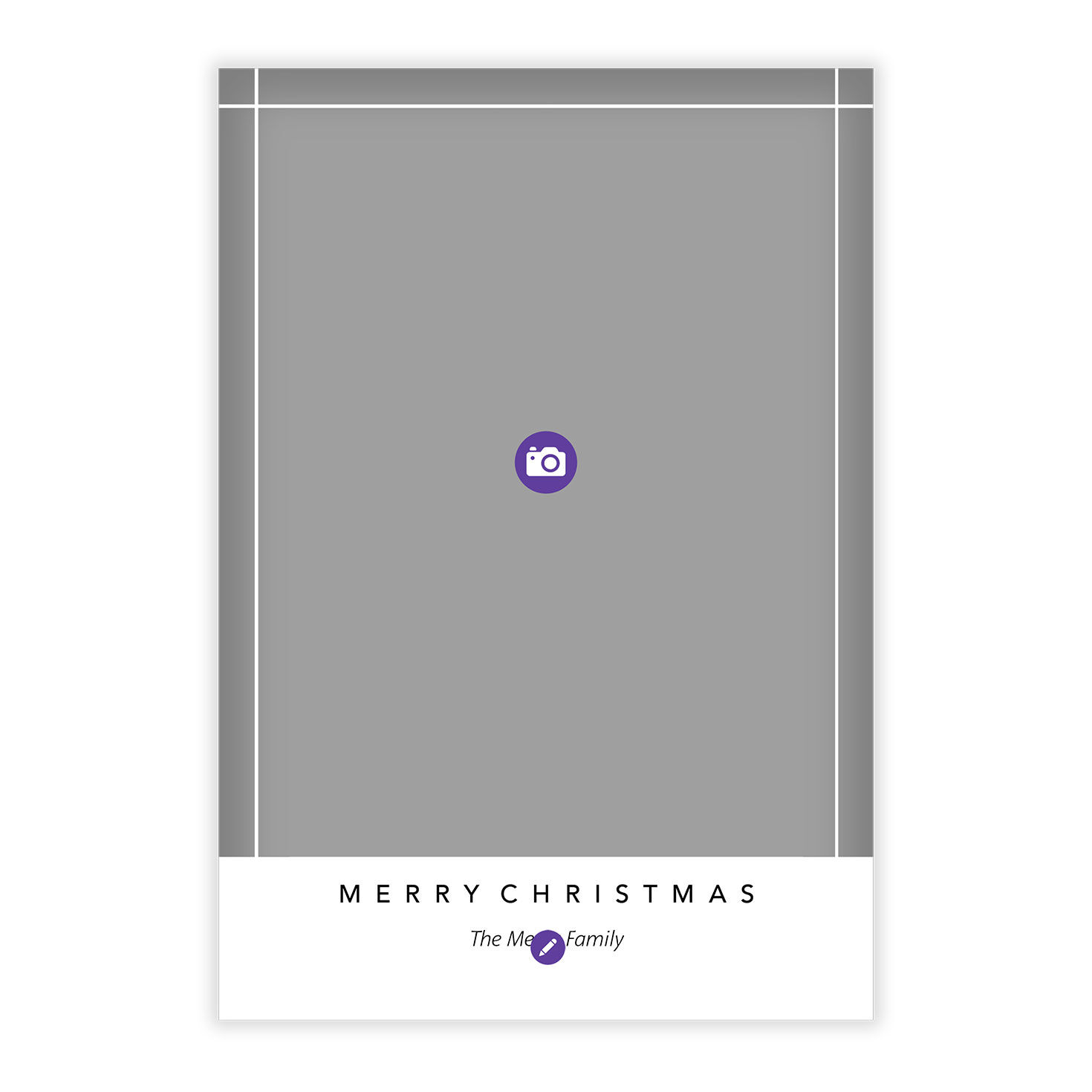 White Accent Lines Flat Christmas Photo Card, , large image number 5