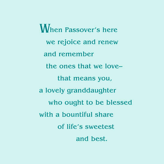 Rejoice, Renew and Remember Passover Card for Granddaughter, , large image number 2