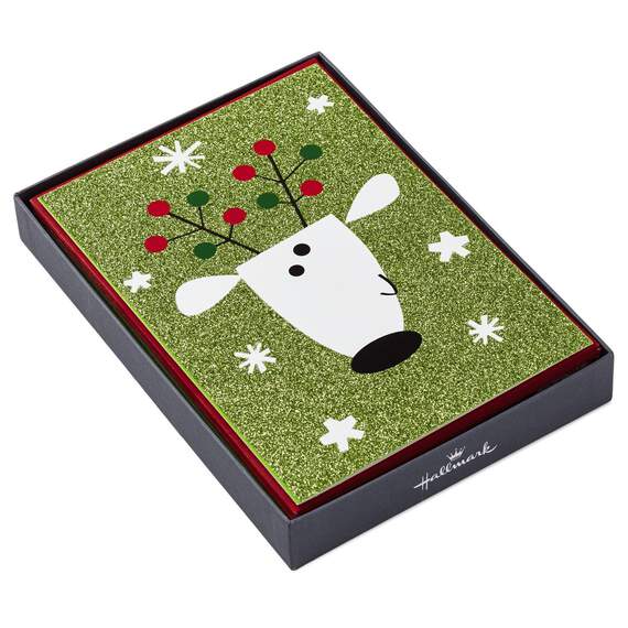 Smiling Reindeer Christmas Cards, Box of 16, , large image number 1