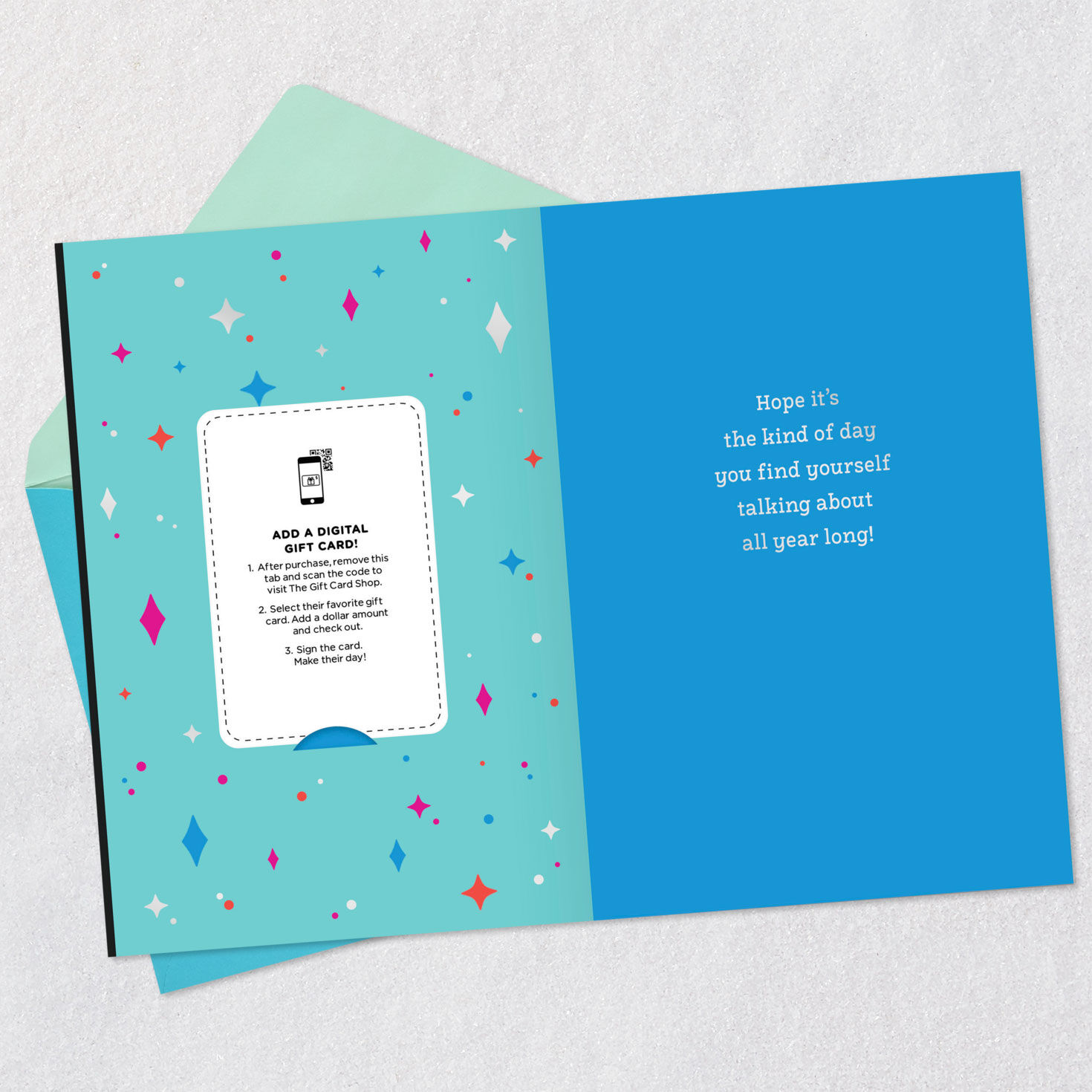 Colorful Lettering and Retro Stars Gift Card Greeting Birthday Card, , large image number 3