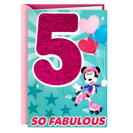 Disney Minnie Mouse 5th Birthday Card for Her, 