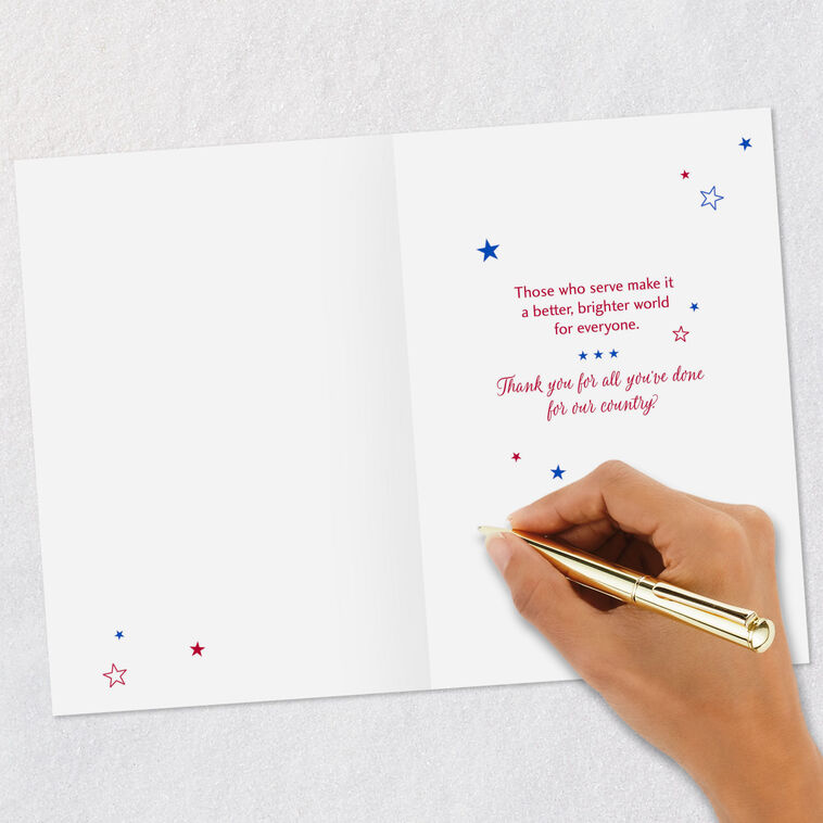 Patriotic Stars and Stripes Veterans Day Card Signing card image number 6