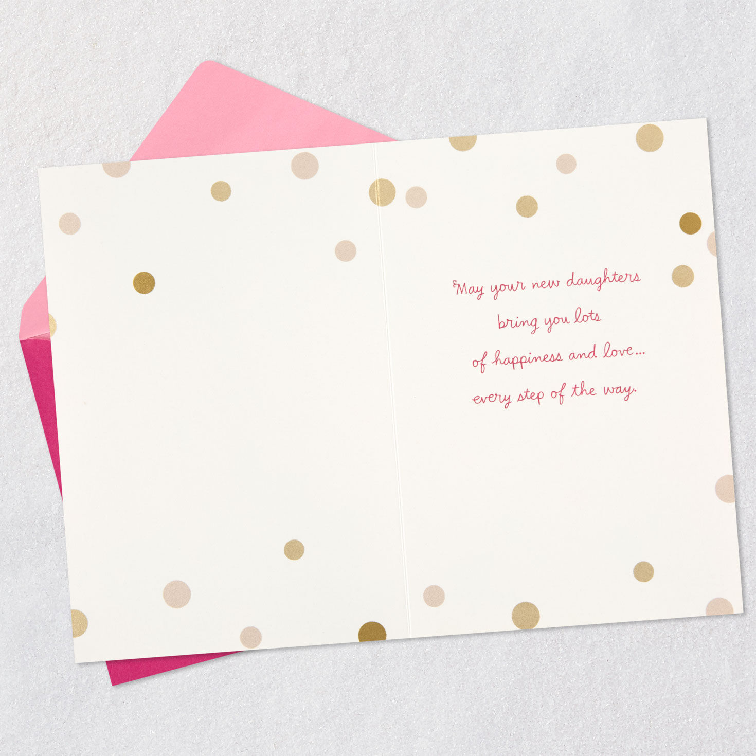 Pink Booties Twin Baby Girls Congratulations Card Open card with envelope image number 3