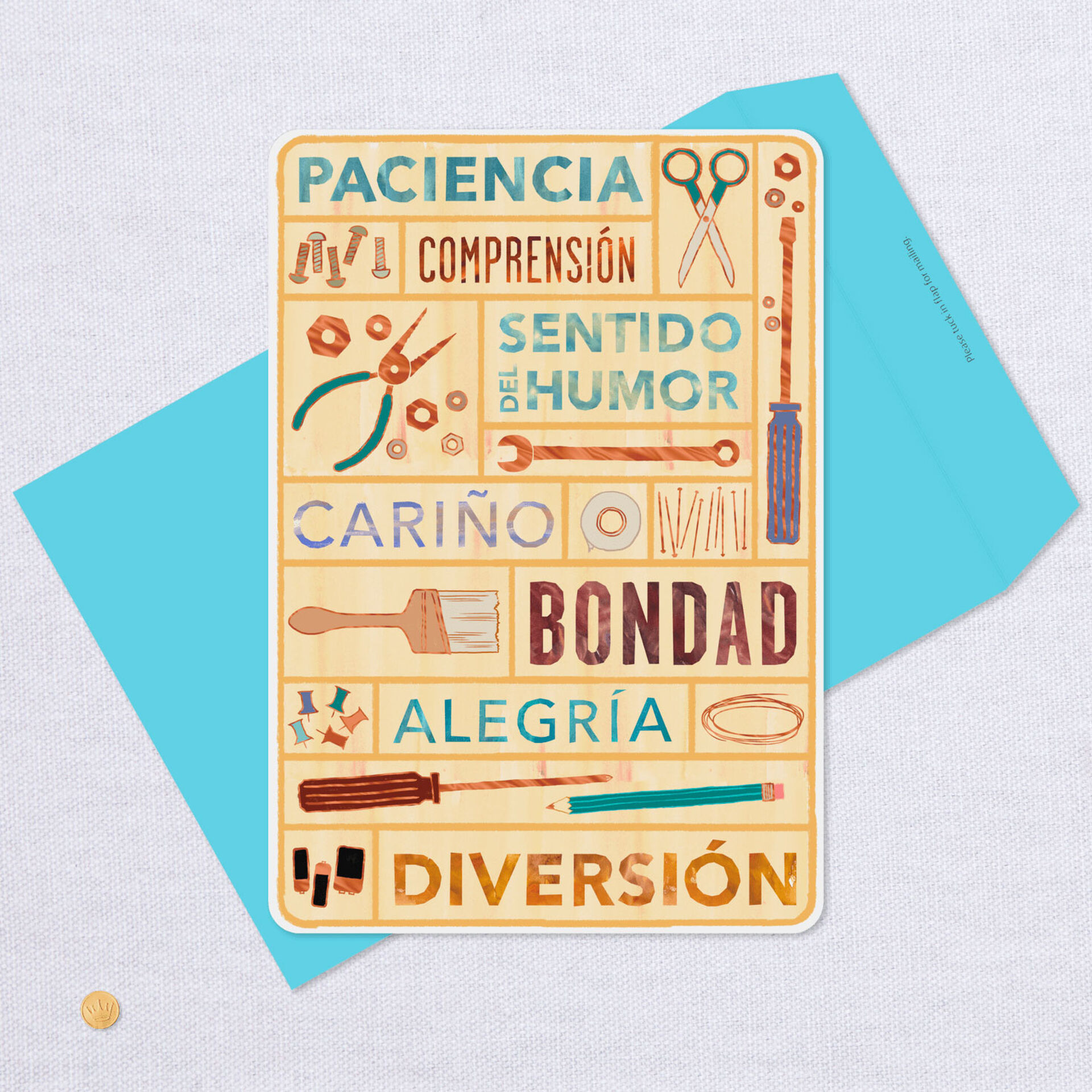 Dad Tools Funny Jumbo SpanishLanguage Father's Day Card, 19.25