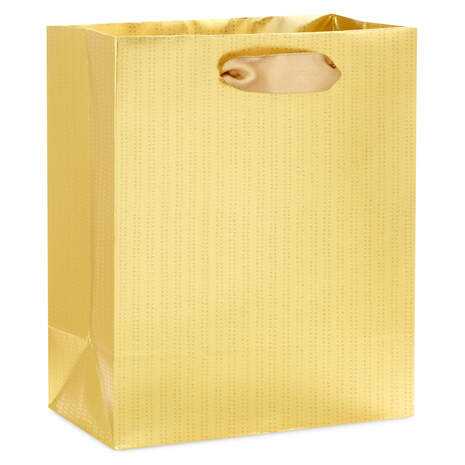6.5" Gold Stripes on Gold Metallic Small Christmas Gift Bag, , large