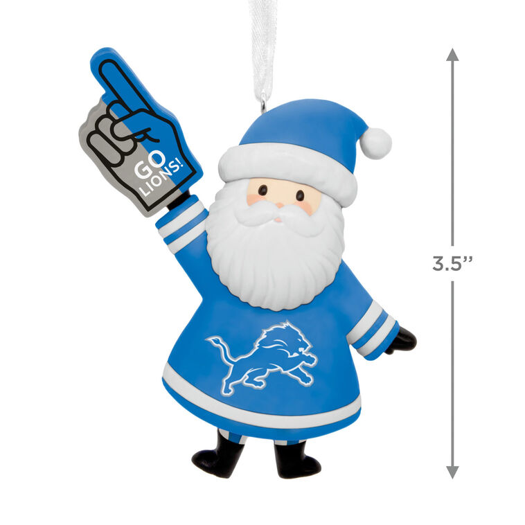 Detroit Lions Santa Fan Christmas Ornament measurement image number 3