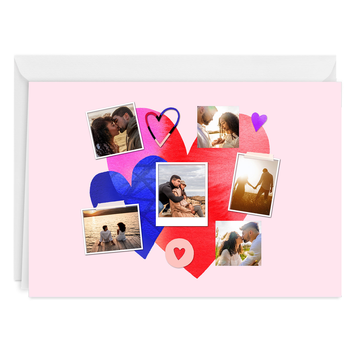 Artistic Hearts Photo Collage Custom Love Card