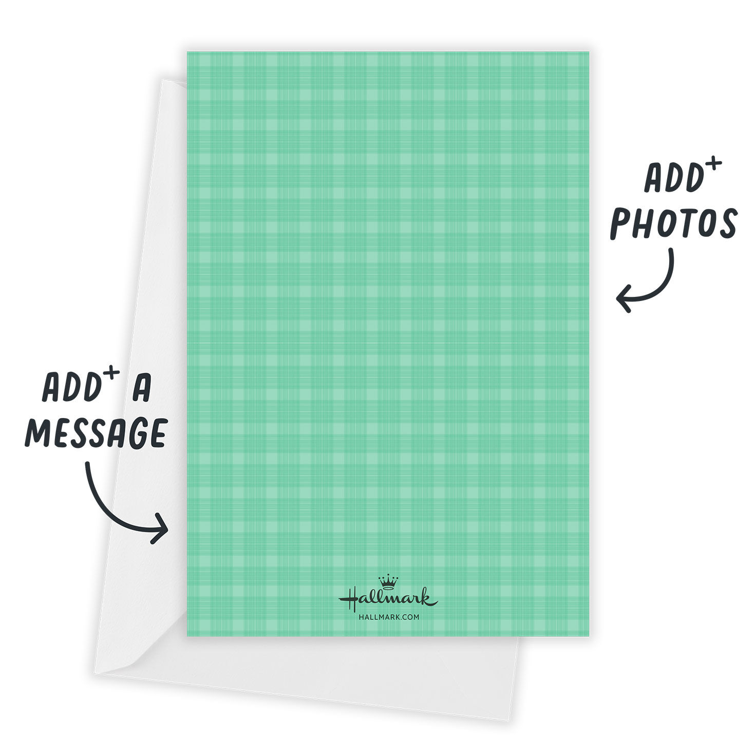 Red Bird Stamp Personalized Christmas Photo Card Open Card with Envelope indicating personalization image number 3
