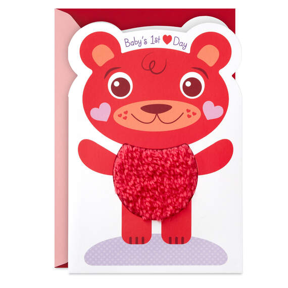 Cute Red Bear Baby's First Valentine's Day Card